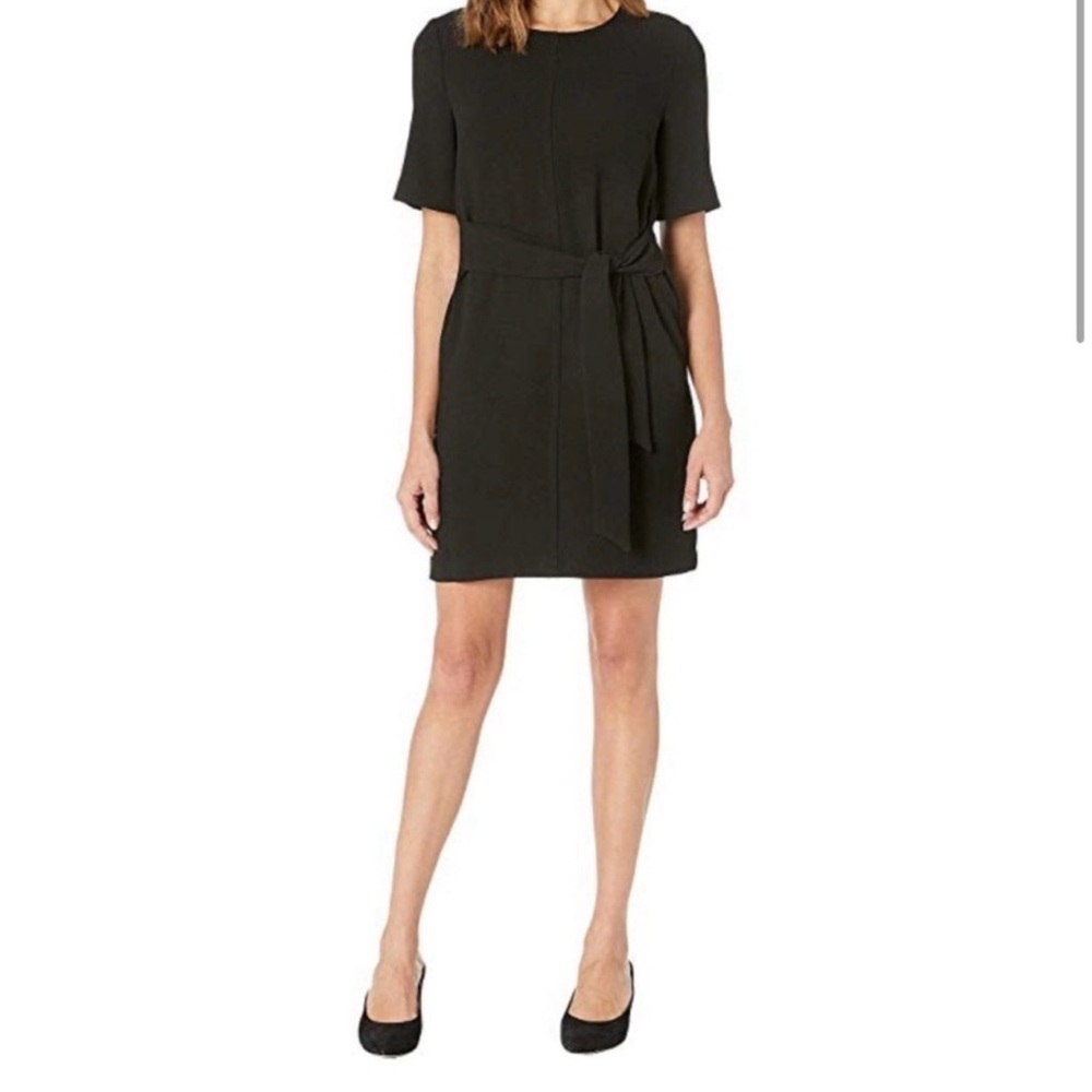 Vince Camuto Parisian Crepe Classic Black Mini Dress EUC